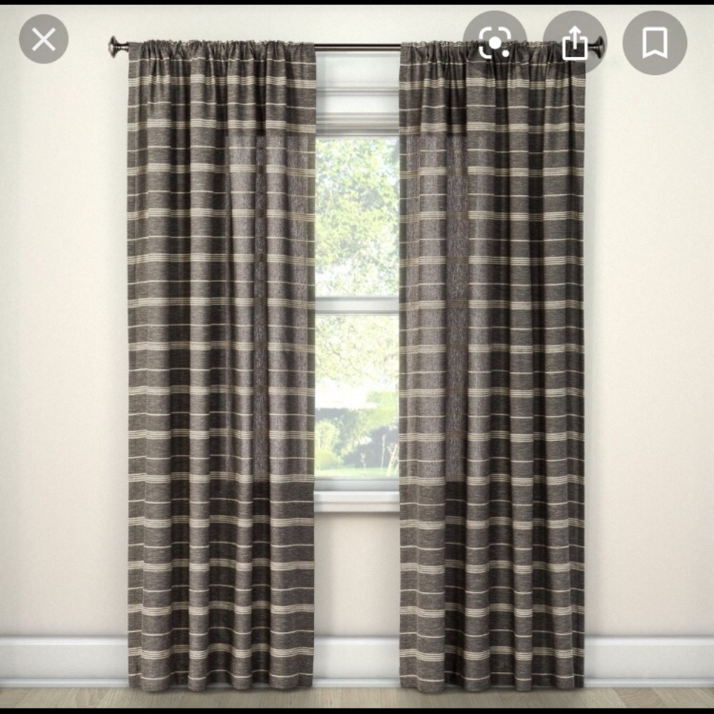 Nate Berkus Dark Gray Curtains (4 Panels)